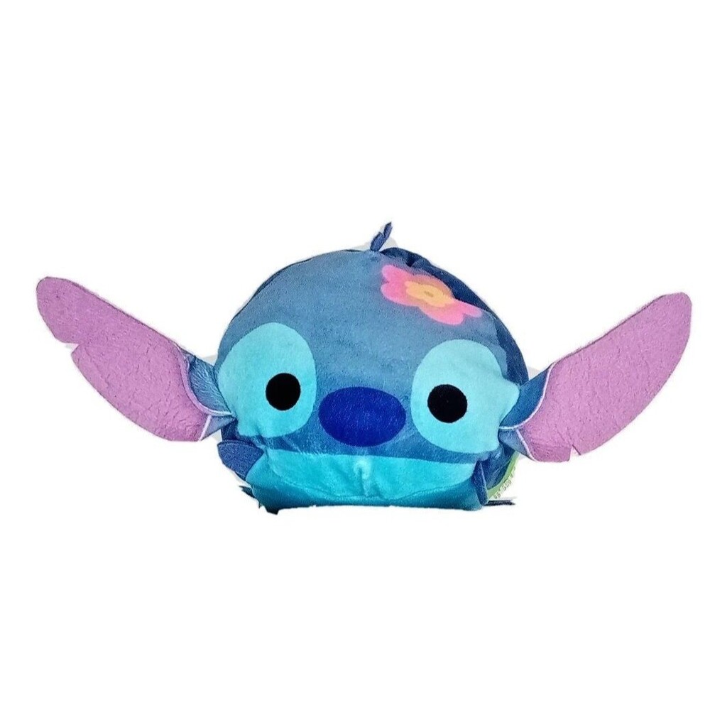 Rare HTF Disney Stitch Tsum Tsum 8" Plush Lilo Stitch Hula Skirt Flower Damaged